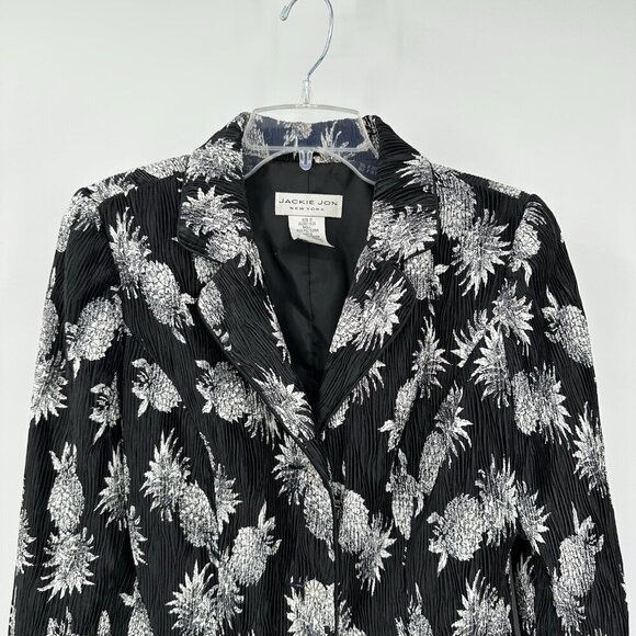 JACKIE JON jacket blazer formal cocktail metallic floral rhinestone buttons10 - Picture 2 of 6